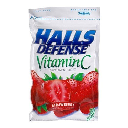 Halls Defense Vitamin C Supplement Drops Strawberry -- 30 Drops