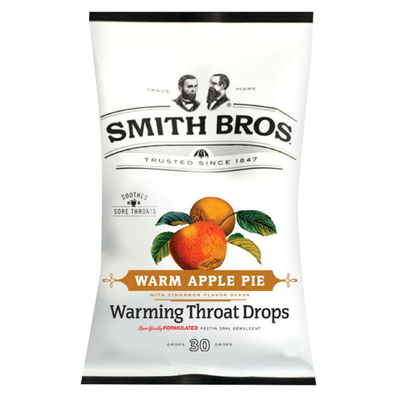 Sore Throat Drops with Pectin by Smith Brothers (Warming Apple Pie, 30 Count): Vintage Candy Throat Lozenges - The Original American Cough Drop