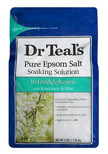 Dr. Teal's Epsom Salt Soaking Solution Refresh & Renew with Rosemary and Mint, 3 LB