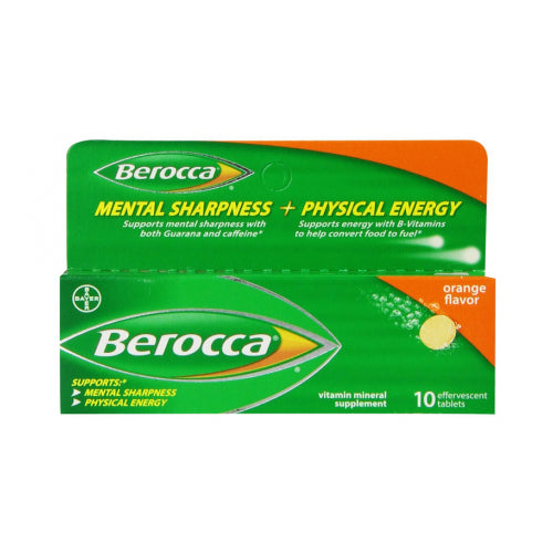 Berocca Effervescent Tablets, Orange, 10 Count