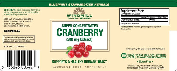 CRAN MAX CRANBERRY CAP WMILL 30