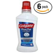 Colgate Phos Flur Cool Mint Anti Cavity Fluoride Rinse, 16 Fluid Ounce - 6 per case.