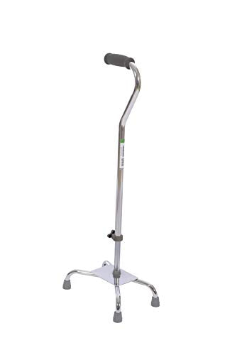 Essential Medical Supply W1302s Large Base Quad Cane, Silver