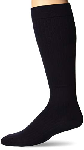 JOBST Men's Dress Knee High 8-15 Closed Toe Socks, Navy, Large