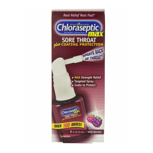 Chloraseptic Max Sore Throat plus Coating Protection Spray Wild Berries 1 OZ