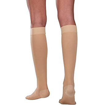 Truform Classic Medical Style Compression Stockings, White, Medium, Pair