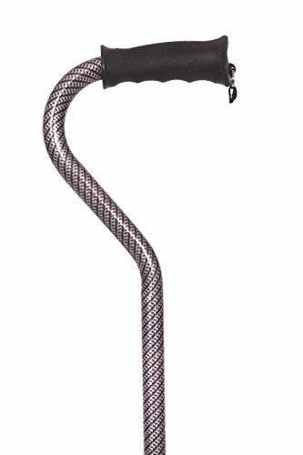 Essential Medical Supply Gentle Touch Offset Cane with Extra Soft Handle That Molds to Your Hand, Black