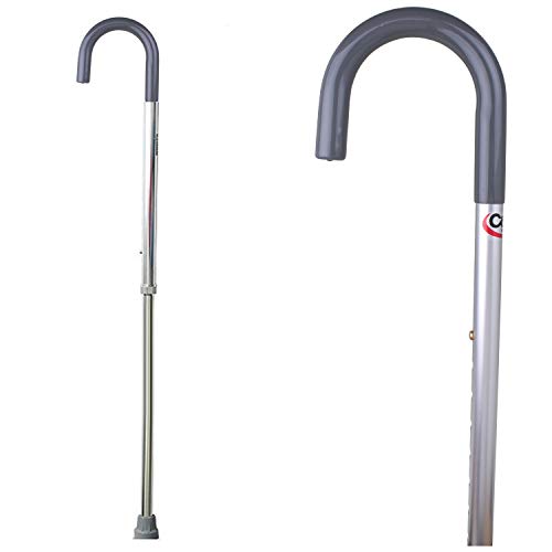 Carex Cane For Men - Men's Round Handle Silver Cane - Adjustable Walking Cane For Men