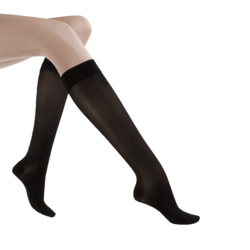 JOBST UltraSheer Knee High 15-20 mmHg Compression Stockings, Closed Toe, X-Large, Classic Black