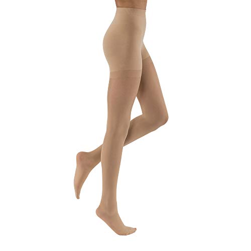 JOBST UltraSheer Waist High 20-30 mmHg Compression Stockings Pantyhose, Closed Toe, Medium, Natural