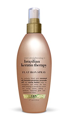 OGX Flat Iron Spray, Ever Straight Brazilian Keratin Therapy, 6oz