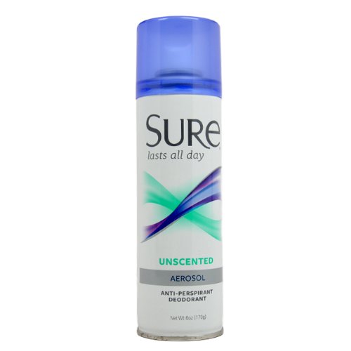 Sure Anti-Perspirant & Deodorant Aerosol, Unscented 6 oz