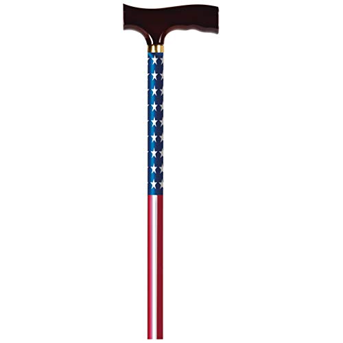 Carex USA Flag Derby Cane - American Flag Cane - Red, White, Blue Walking Cane, Height Adjustable