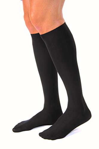 BSN Medical 113103 JOBST Men's CasualSock with Closed Toe, Knee High, 15-20 mmHG, X-Large, Black