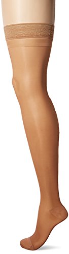 Truform 15-20 mmHg Sheer Thigh High Compression Stockings, Beige, Medium