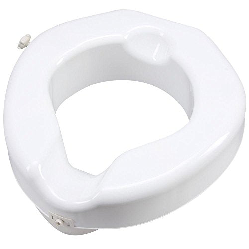 Carex Health Brands Safe Lock Raised Toilet Seat with Extra Wide Opening