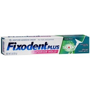 Fixodent Denture Adhesive Food Seal Cream Scope Flavor 2 OZ - Buy Packs and SAVE