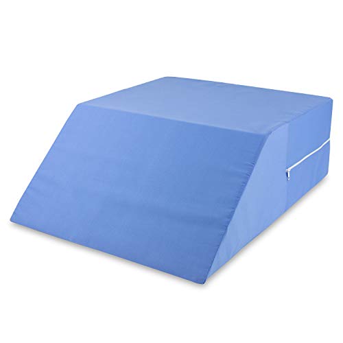 DMI Ortho Bed Wedge Elevated Leg Pillow, Supportive Foam Wedge Pillow for Elevating Legs, Improved Circulation, Reducing Back Pain, Post Surgery and Injury, Recovery, Blue, 8” x 20” x 24”