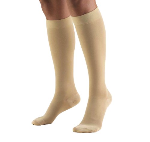 Truform Closed Toe, Knee High 20-30 mmHg Compression Stockings, Beige, X-Large, Short Length