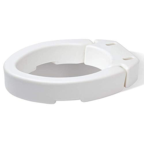 Carex Elongated Hinged Toilet Seat Riser - Adds 3.5 Inches of Toilet Lift, 300 Pound Weight Capacity - Hinged Toilet Riser For Easy Cleaning