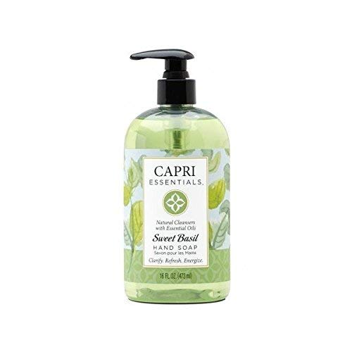 Capri Essentials Natural Hand Soap with Essential Oils  Sweet Basil, 16 oz.