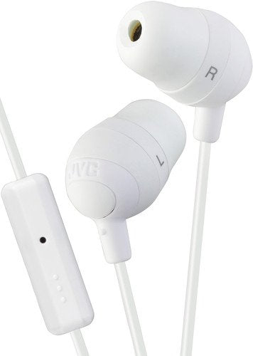 JVC HA-FR37-W Marshmallow Earbuds with Mic, White