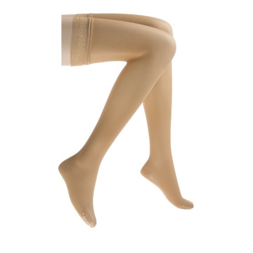 BSN Medical/Jobst 122249 Ultra Sheer Compression Stocking, Thigh High, 20-30 mmHg, Closed Toe, Lace, Natural, X-Large, Pair