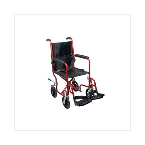 Breezy EC Ultra Lightweight Transport Standard Wheelchair Seat Size: 19 W, Color: Black Steel Frame