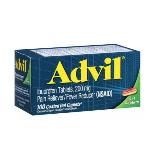 Advil Ibuprofen Coated Gel Caplets 200 mg 100 CP