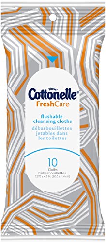 Cottonelle Fresh Care Flushable Cleansing Cloth Wipes, 10 Count