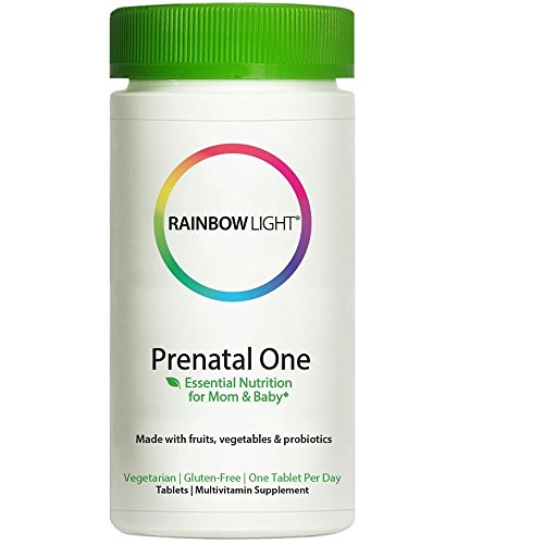 Rainbow Light - Prenatal One Multivitamin, Once Daily to Support Energy and Immunity for Mother and Development for Baby with Folic Acid, Iron and Probiotics, Vegetarian, Gluten-Free, 90 Tablets