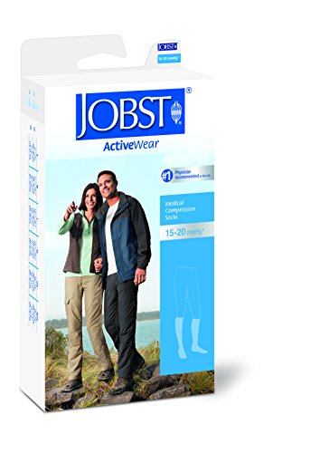 JOBST Activewear 15-20 mmHg Knee High Compression Socks, Medium, Cool Black