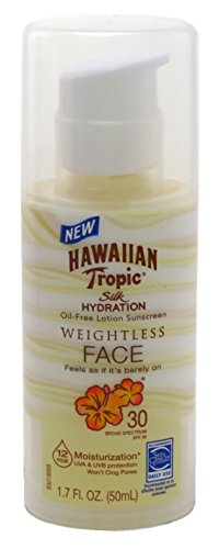 Hawaiian Tropic Silk Hydration Spf#30 Face 1.7 Ounce Weightless (50ml) (3 Pack)