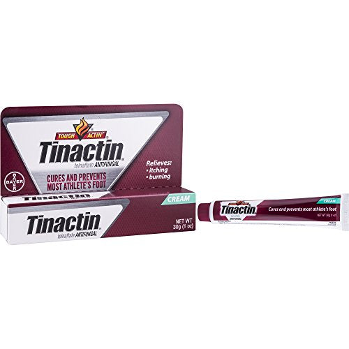 Tinactin Athlete's Foot Cream, Tolnaftate 1%, Antifungal, AF Treatment, Proven Clinically Effective on Most Athlete’s Foot and Ringworm, Cream, 1 Ounce, 30 Grams, Tube