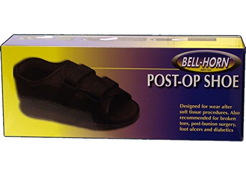 Bell Horn Post Op Shoe Black With White Heel Womens Large