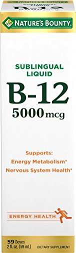 Nature's Bounty B-12 5000 mcg Sublingual Liquid Energy Health,2 oz