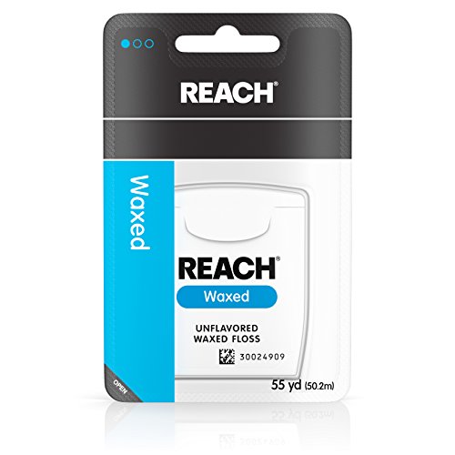 REACH Unflavored Waxed Dental Floss, 55 yds (Pack of 2)