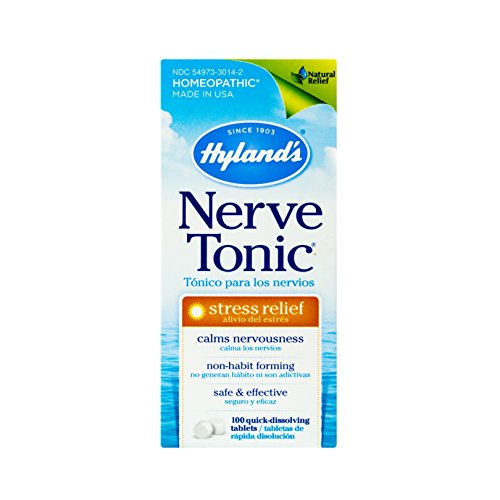 Hyland's Nerve Tonic Tablets, Natural Stress Relief Homeopathic Formula, 100 Count