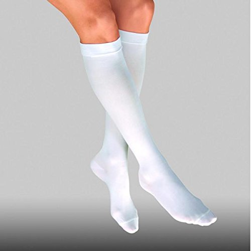 Jobst Anti-Embolism Knee Length Closed Toe Stocking, White, Medium Regular 1 pr