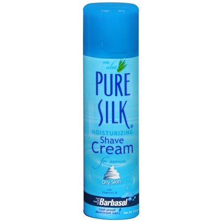 Pure Silk Moisturizing Shave Cream with Aloe for Women-Coconut & Oat Flour-9.5 oz