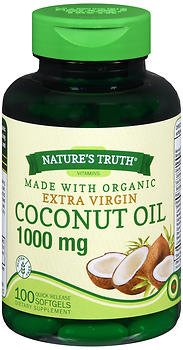 Nature's Truth Vitamins Coconut Oil 1000 mg - 100 Quick Release Softgels,