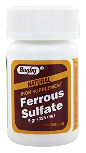 Rugby - Ferrous Sulfate 325 mg. - 100 Tablets