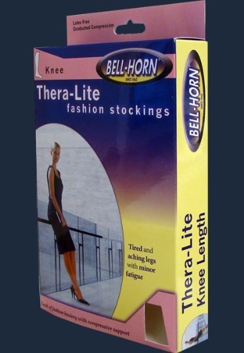 TheraLite 9-15mmHg Knee-high Close Toe Stocking in Beige Size: Medium