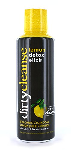 Dirty Cleanse Lemon Detox with Volcanic Charcoal with Ginger and Dandelion Extract, 4 servings