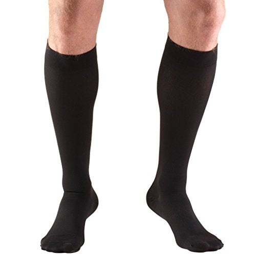 Truform Closed Toe, Knee High 20-30 mmHg Compression Stockings, Black, Large