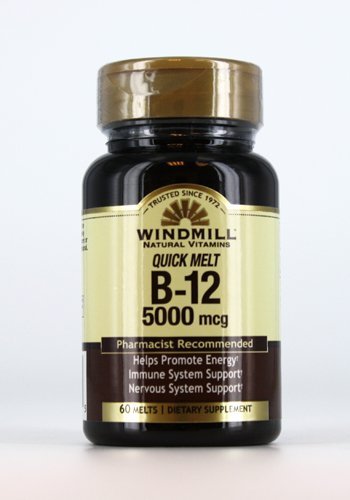 Windmill Quick Melt Vitamin B-12 5000 MCG Dietary Supplement, 60 Count (1)