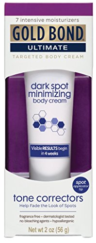 Gold Bond Dark Spot Minimizing Body Cream, 2 Ounce, Moisturizes and Exfoliates Skin to Help Minimize the Appearance of Age and Sun-Damage Dark Spots on Hands, Arms, Neck, and Chest