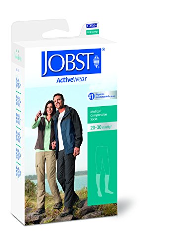 JOBST Activewear 20-30 mmHg Knee High Compression Socks, Medium, Cool Black