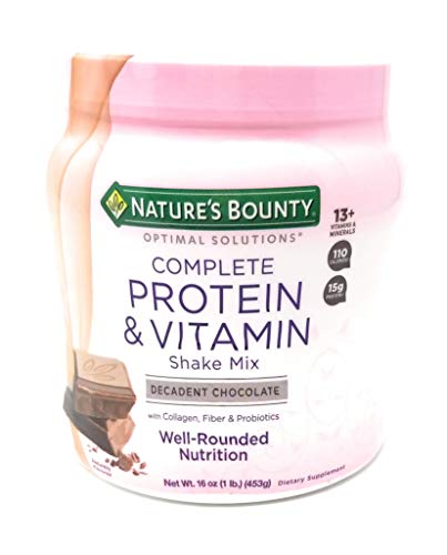 Nature's Bounty Chocolate Flavored Protein Shake Mix, 16 Ounces (2 Pack)