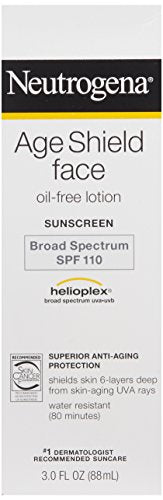 Neutrogena Age Shield Face Lotion Sunscreen with Broad Spectrum SPF 110, Oil-Free & Non-Comedogenic Moisturizing Sunscreen to Prevent Signs of Aging, 3 fl. oz